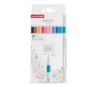 Uni-Ball Marqueurs EMOTT – Coffret couleurs pastel, 10 unités