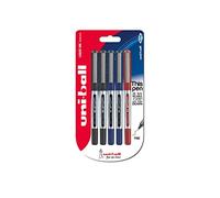 Uniball Eye Micro UB-150 Pack de 5 Stylos à bille pointe 0,5 mm Noir/Bleu/Rouge