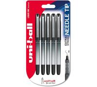 Uniball Eye Needle Ub-185s Pack De 5 Stylos À Bille Encre Permanente Pointe Aiguille 0,5 Mm Noir