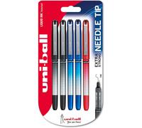 Uniball Eye Needle Ub - 185s Pack De 5 Stylos À Bille Encre Permanente Pointe Aiguille 0,5 Mm Noir/Rouge/Bleu