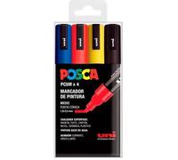 Uniball Marker Posca Pc-5m/4c Marqueur Non Permanent 1.8mm-2.5mm Couleurs Assorties Basic -Case 4u-.