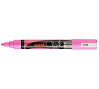 UNIBALL Marqueur craie Chalkmarker, pointe ogive moyenne, pour les tableaux noirs et les panneaux lumineux, couleur rose fluo