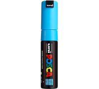 Marqueur peinture à pointe biseautée - POSCA - Bleu clair - Pointe biseautée large 8 mm - Peinture à base d’eau
