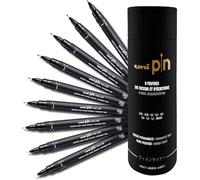 UNIBALL PIN, Tube 9 Feutres calibrés et brush - Ecriture et Dessin