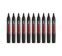 UNIBALL PROCKEY PM122, 10 Marqueurs permanent - Moyen 1,2-1,8mm - Noir | Uni Mitsubishi Pencil - Super Ink pigmentée, permanent inodore, couvrance totale, Ne traverse pas le papier, Multisupport
