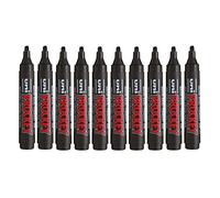 UNIBALL PROCKEY PM126, 10 Marqueurs permanent - Biseauté 5,7mm - Noir | Uni Mitsubishi Pencil - Super Ink pigmentée, permanent inodore, couvrance totale, Ne traverse pas le papier, Multisupport