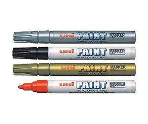 Uniball PX20-O Paint Marker Marqueur peinture à base d'huile indélébile Pointe moyenne ogive Orange Lot de 12