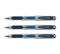 Uniball - Signo Broad - Stylo À Bille - Pointe Large - Encre Gel Bleue - Corps Avec Grip Capuchon Lot De 12