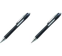 Uniball SXN-210 Jetstream RT Stylo à bille en grip caoutchouté pointe 1 mm Noir (Lot de 2)