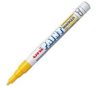 Uniball Uni Paint PX21/J Marqueur peinture à huile Pointe fine ogive Encre à pigmentation Jaune Lot de 12
