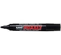 Uniball Uni Prockey PM122-N Marqueur permanent Pointe ogive Corps plastique Encre pigmentée à base d'eau Noir Lot de 12