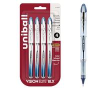 Uniball Vision Elite BLX Lot de 4 stylos roller Bleu/noir Encre 0,8 mm