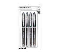 uniball Vision Elite Lot de 4 stylos à bille, pointe micro (0,5 mm), noir