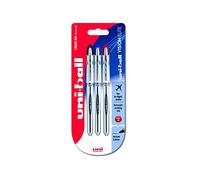 Uniball Vision Elite Medium UB-200 Pack de 3 Stylos à bille encre permanente pointe 0,8 mm Rouge/Bleu/Noir