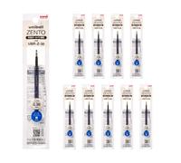 Uniball ZENTO Lot de 10 recharges d'encre à base d'eau UBR-Z-38, pointe extra fine de 0,38 mm, bleu, compatible avec les stylos Uniball ZENTO UBRZ38.33