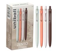 Uniball Zento Lot de 12 stylos à bille à encre gel à pointe moyenne lisse Noir