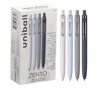 Uniball Zento Lot de 12 stylos à bille à encre gel Noir Pointe moyenne lisse Stylos japonais colorés Couleurs zen