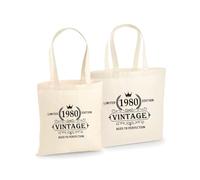 Unibly Limited Edition Sac en coton pour les courses, les mamans et les amies | 200 g/m² | Certifié Oeko-Tex Sac en toile de jute, 45e anniversaire, L