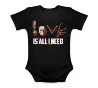 Unibly Love is All I Need Body pour bébé avec film d'horreur d'Halloween, Noir , 0-3 mois
