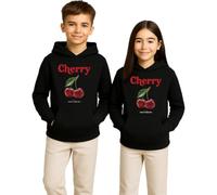 Unibly Sweat à capuche pour enfant Cherry avec inscription « Cherry » | Un design joyeux avec des cerises et l'inscription « Have A Nice Day », idéal pour les amateurs de fruits et comme cadeau
