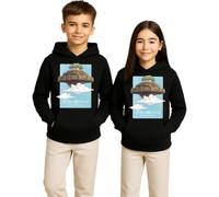 Unibly Sweat à capuche pour enfant Motif Castle in the Sky | Adorable illustration de Laputa, idéale pour les fans d'anime et comme cadeau.