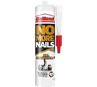 UniBond No More Nails Colle de construction transparente pour tous les matériaux, colle haute résistance pour collage, cartouche de 290 g
