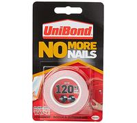 UniBond No More Nails On A Roll, ruban adhésif double face pour un collage instantané fiable, ruban adhésif polyvalent, bandes adhésives pour usage intérieur/extérieur, rouleau de 19 mm x 1,5 m