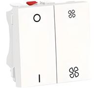Schneider Electric - Unica - commande VMC - ON/OFF + 2 vitesses - 10A - 2 mod - Blanc - méca seul - NU321418