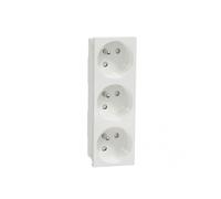 Schneider Triple prise de courant Unica 2P+T 16A 45° Monophasé Blanc