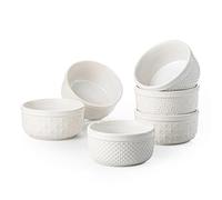 UNICASA Lot de 6 coupelles crème brûlée, 260 ml, blanc arctique | Ramequins à souffle, résistants au four, pour gâteau de lave, pudding, tarte en pot - 10 cm