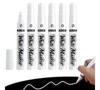Unicavu 6× Feutres Blancs Effaçables pour Tableau Noir, Marqueur Craie Liquide à Pointe Fine 3mm, Stylo Craie Blanc Feutre Fenetre Effacable pour Verre Fenêtre Ardoise Métal Plastique, Non Toxique