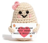 Unicavu Poupées de Pomme de Terre en Français, Pomme de Terre Positive Jouet Comique Rigolo Créatifs Peluche, Petit Cadeau Humour Homme Femme Couples Famille Enfant Frere Soeur Copain Collegue