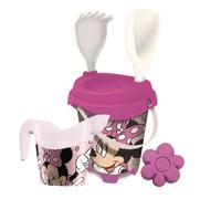 Unice - Cubo Playa Castillo Minnie avec cedazo, pala, rastrillo, molde et regadera 18 cm - Ensemble de plage Minnie pour enfants