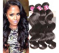 Unice Lot de 3 extensions de cheveux humains brésiliens non traités - Couleur naturelle - 35,6 cm, 40,6 cm, 45,7 cm