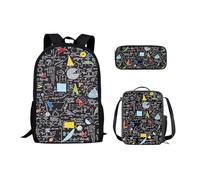 UNICEU Ensemble sac à dos tendance pour enfants et étudiants avec trousse à crayons 3 en 1, mathématiques, M, voyage, Math, M, Voyage