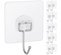 Uniclife 10 Crochets Adhésifs Grands pour Suspension Résistance 15 kg Max Crochets Muraux Résistants Porte-Images Transparents Étanches hook Auto-Adhésifs pour Extérieur/Salle Bain/Cuisine/Bureau