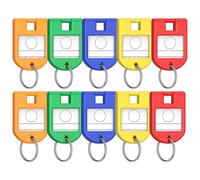 Uniclife 10 Pièces Étiquettes pour Clés, 5 Couleurs Étiquettes pour Clés avec Étiquettes, Étiquettes pour Clé pour Porte-Clés, Identifiants Clé Plastique Anneau Ressort, Bureau & École, 2,8 x 4 cm