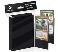 Uniclife 100 Pcs Pochette Carte, Cartes MTG Noir Pochettes Cartes à Collectionner à Dos Mat Pochettes de Cartes Jeu Taille Standard Cartes Sport Cartes de Football Cartes Jeu Cartes, 66 X 91 mm