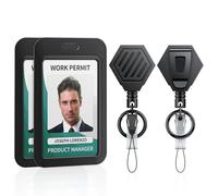 Uniclife 2 Pack Porte Clés Rétractable avec Fermeture Magnétique pour Jusqu'À 454 g Enrouleur de Badge avec Porte Badge Coulissant Clip Ceinture et Anneau Mousqueton Étui Carte Plastique