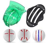 Uniclife 2 PCS Modèle de Traceur de Balle de Golf pour Putt Kit d'Alignement Linéaire avec Pince à Ressort et Pochoirs Tri-Line Outils de Dessin de Ligne de Golf avec Flèches Croisées et Tri-Ligne