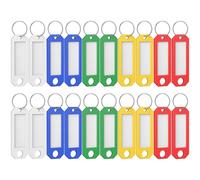 Uniclife 20 Étiquettes pour Clés, 5 Couleurs d'Étiquettes de Clés avec Labels, Étiquettes de Clés pour Porte-Clés, Identifiants de Clés en Plastique avec Anneau Split,5,8 cm x 2 cm