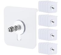 Uniclife 20 Ganchos Adhesivos para Cuadros, Soporte 12 kg, Colgadores sin Clavos, Ganchos de Pared Adhesivos 16 mm, Ganchos Transparentes Impermeables para Baño y Cocina