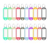 Uniclife 20 pièces, 10 couleurs pour clés avec étiquettes, identifiants pour clés avec anneau fendu, étiquettes vierges pour la maison, le bureau et l'école, 5,5 cm x 2 cm