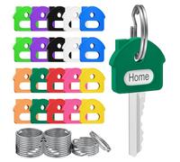 Uniclife 20 pièces de capuchons pour clés, 2.5 cm avec étiquettes, extensibles pour clés de maison, protections mignonnes pour têtes de clés standard, 10 couleurs