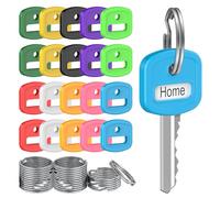 Uniclife 20 Pièces de Housses de Clés, Identifiants de Clés de 2,54 cm avec Étiquettes, Housses Souples pour Clés de Maison, Protège-Têtes Jolis pour Clés Standard, 10 Couleurs