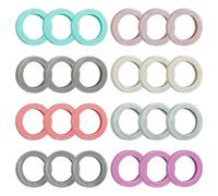 Uniclife 24 pièces Capuchons clés,2,3 cm bouchons ronds de couverture de clé, identifiants de clé souples élastiques pour clés de maison (pas adapté aux clés carrées ou de forme impaire), 8 couleurs