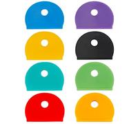 Uniclife 32 Paquets 2,5 cm Couvre-Clés Rondes Etiquettes d'Identification de Clés en Plastique pour Clés Plates Standard Régulières Minces (pas pour l'Clés Carrées ou de Forme Impaire), 8 Couleurs