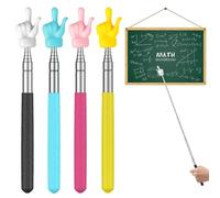 Uniclife 4 Pièces Pointeur Télescopique pour Enseignants, Mini Pointeur Rétractable pour Professeurs des Écoles Maternelles et Primaires jusqu'à 55 cm, 4 Couleurs