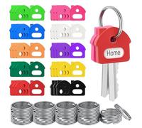 Uniclife 40 pièces de capuchons pour clés, 2.5 cm avec étiquettes, extensibles pour clés de maison, protections mignonnes pour têtes de clés standard, 10 couleurs