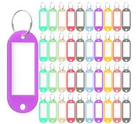 Uniclife 40 unités, porte-clés biforés en 10 couleurs, avec étiquettes d'identification vides adaptées à la maison, au bureau et à l'école, mesure 5,5 x 2 cm
